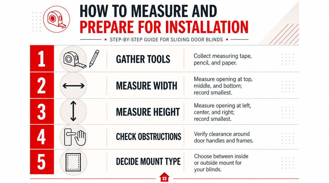 Insect Screens A step-by-step infographic guide on how to measure sliding doors for new window blinds installation.
