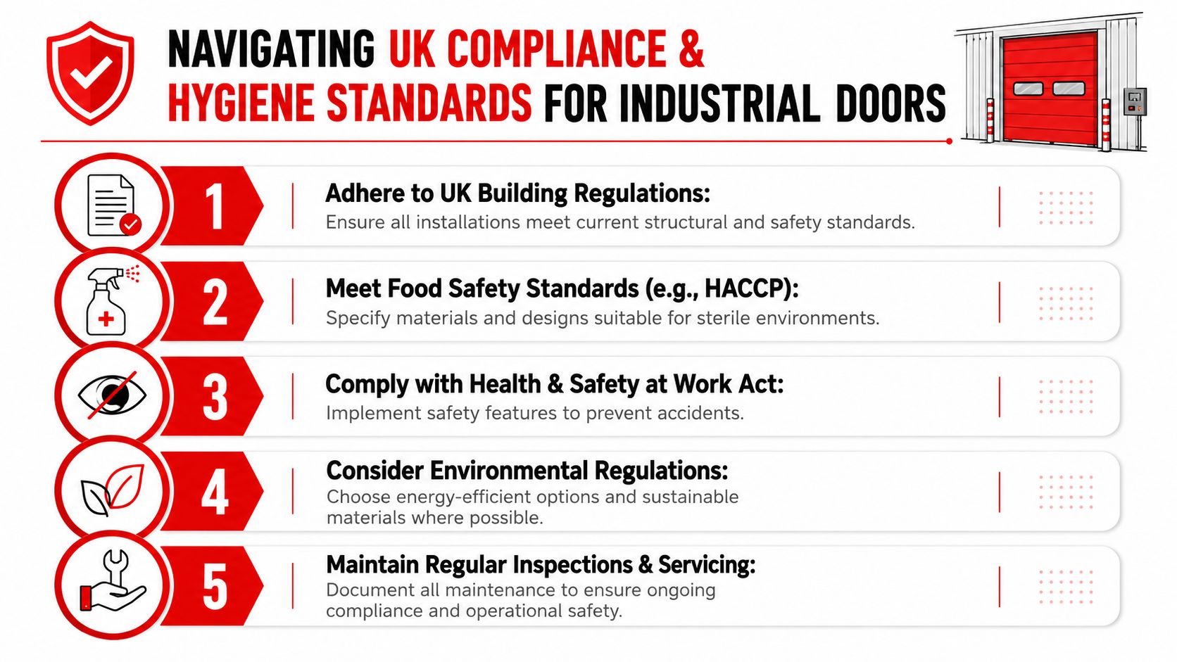 Insect Screens A guide listing five key steps for meeting UK compliance and hygiene standards for industrial doors.