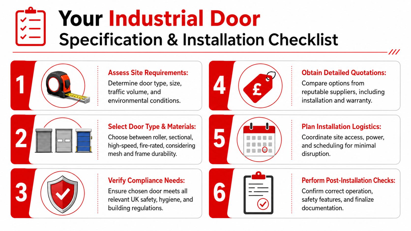 Insect Screens An infographic checklist for selecting, specifying, and installing industrial doors for commercial and business facilities.