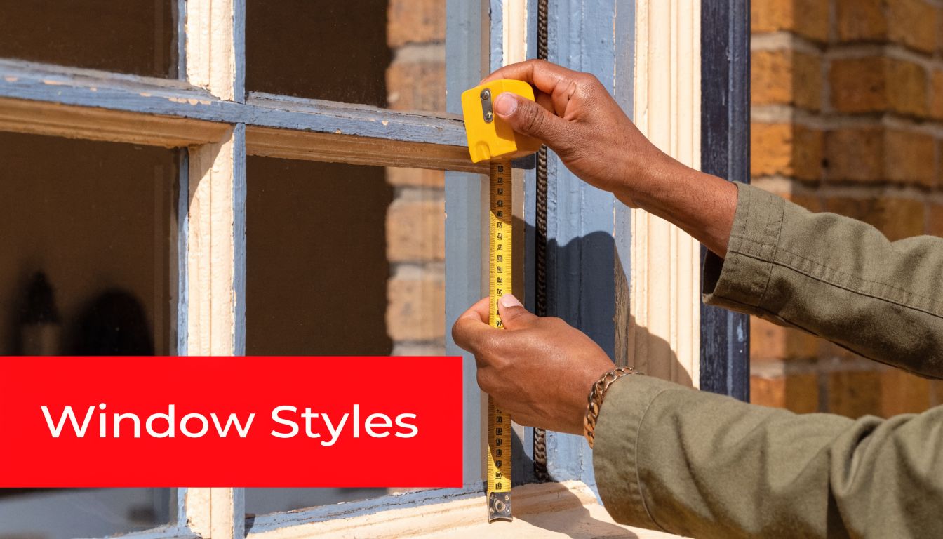 Insect Screens A person using a yellow tape measure to gauge the size of a wooden window frame.