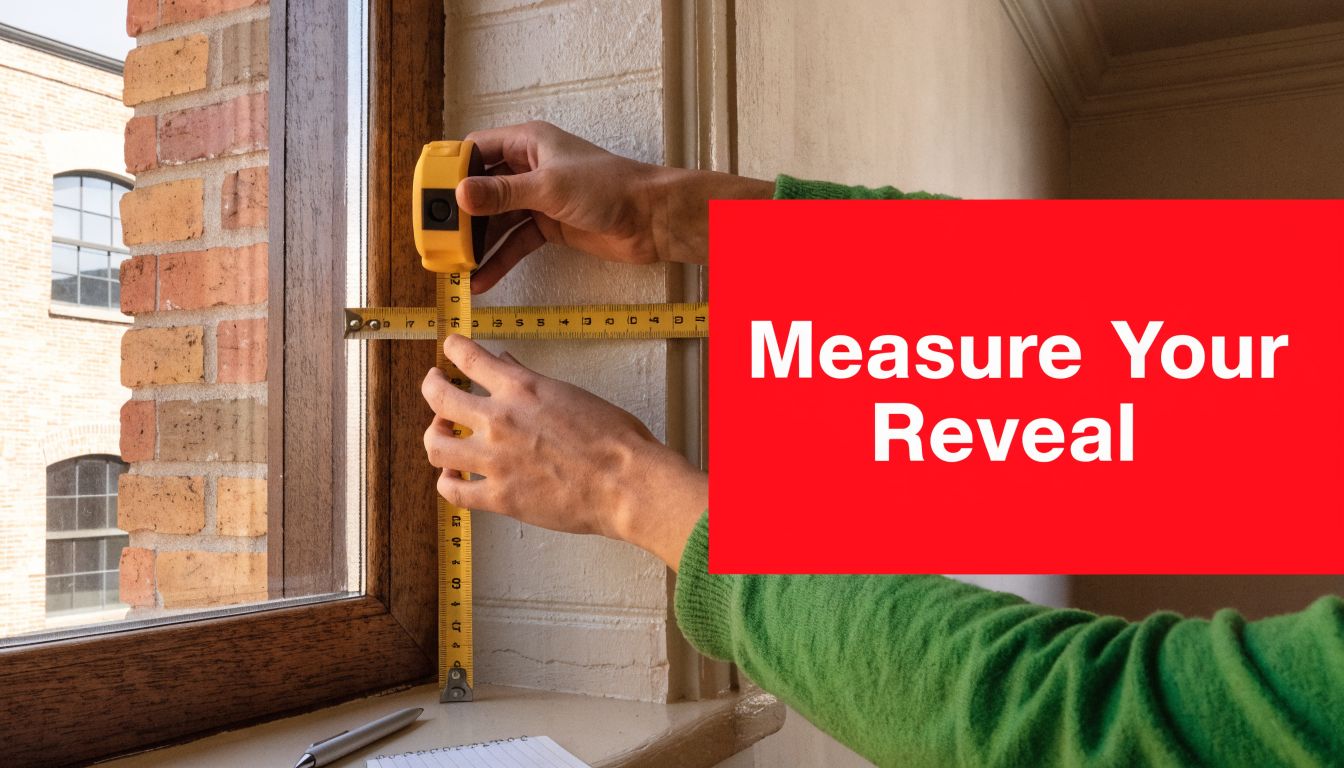 Insect Screens A person using a tape measure to determine the dimensions of a window reveal in a room.